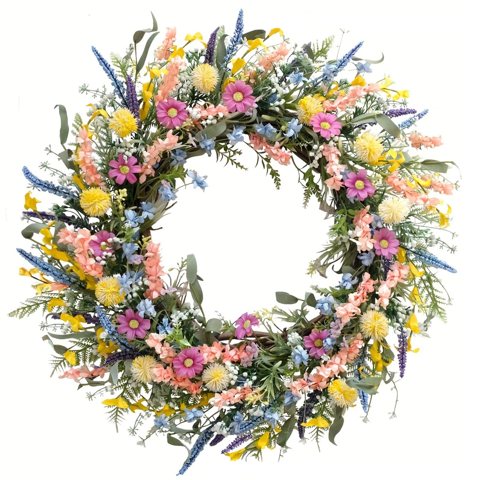 Couronnes de printemps pour porte d'entrée qui restent fleuries toute l'année