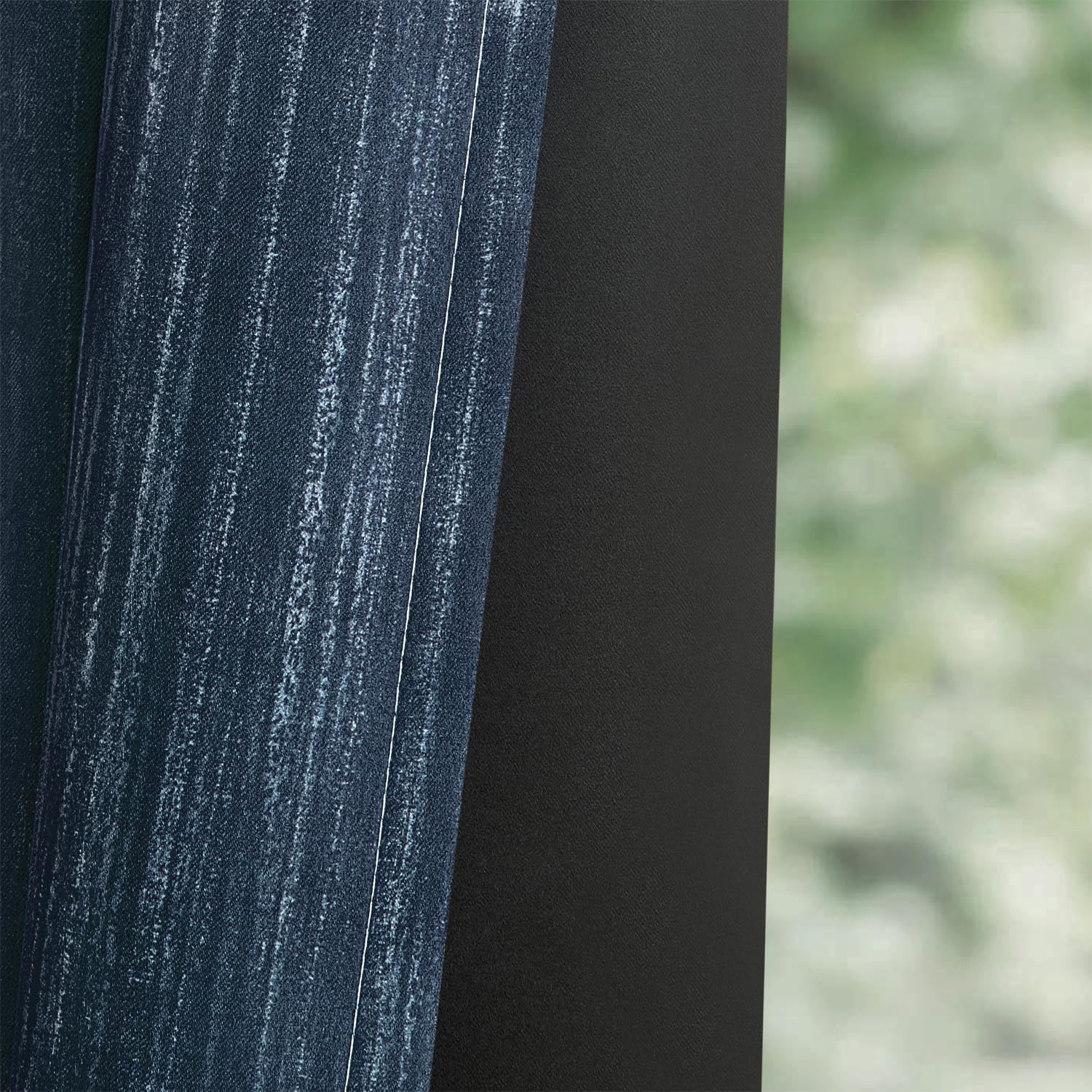MIULEE Ombre 100% Blackout Curtains, Navy Blue and Greyish White Full Room Darkening Thermal Insulated 84 Inches Long Drapes for Bedroom/Living Room Grommet Window Treatments Modern 52Wx84L, Set of 2