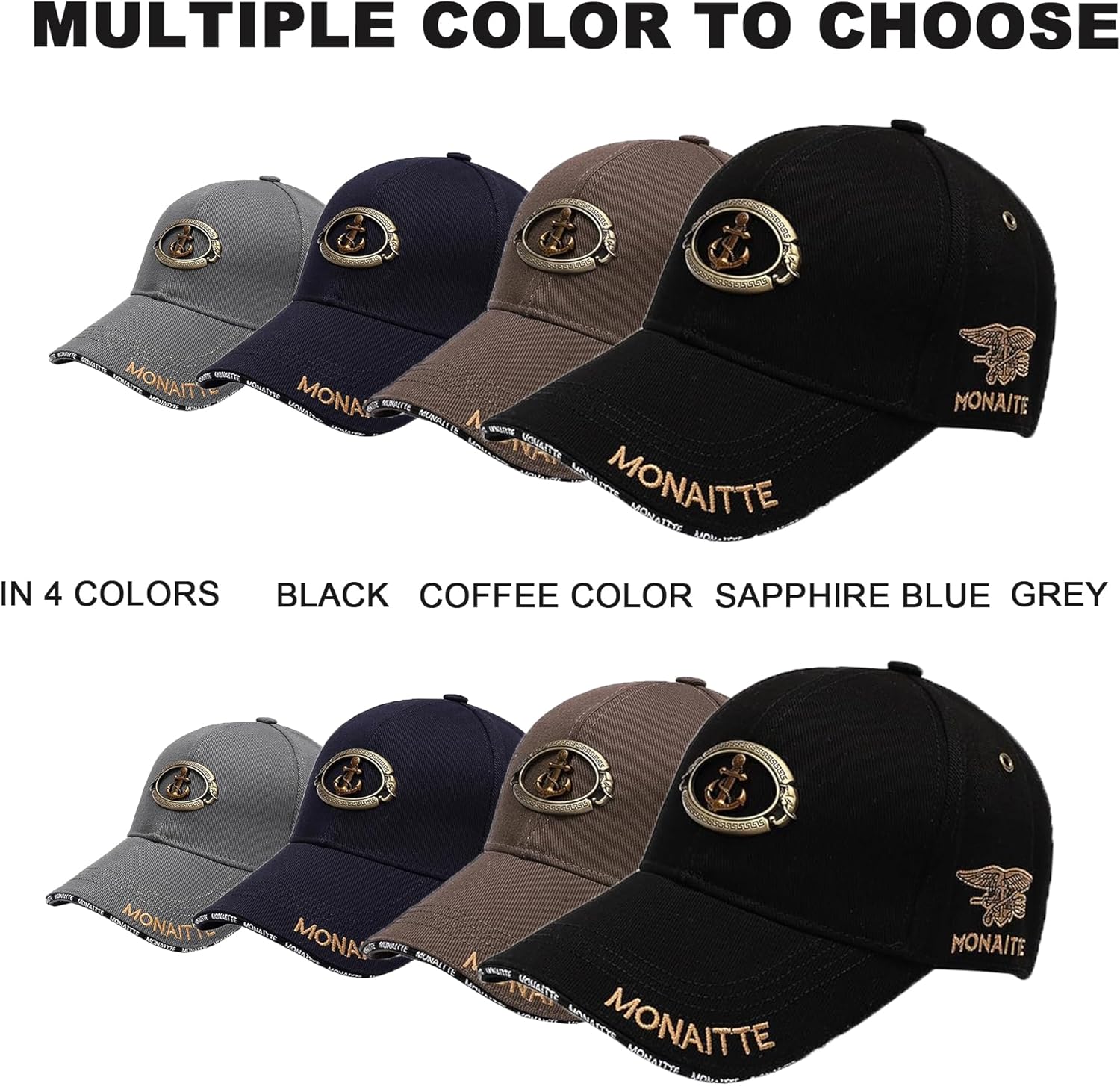 Cotton Baseball Caps for Men with Anchor Womens Ball Caps Embroidery Golf Dad Hat Coach Cap for Outdoor Adjustable
