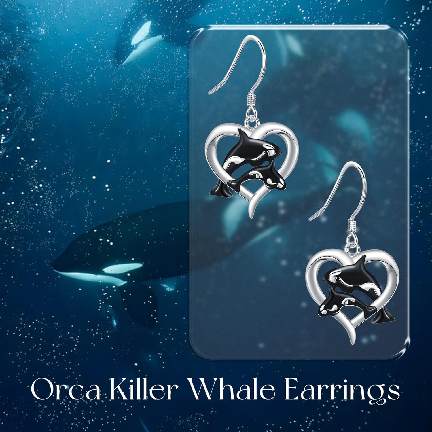 Whale Earrings Sterling Silver Orca Earrings Animal Dangle Drop Whale Jewelry Gifts for Women - Image 6