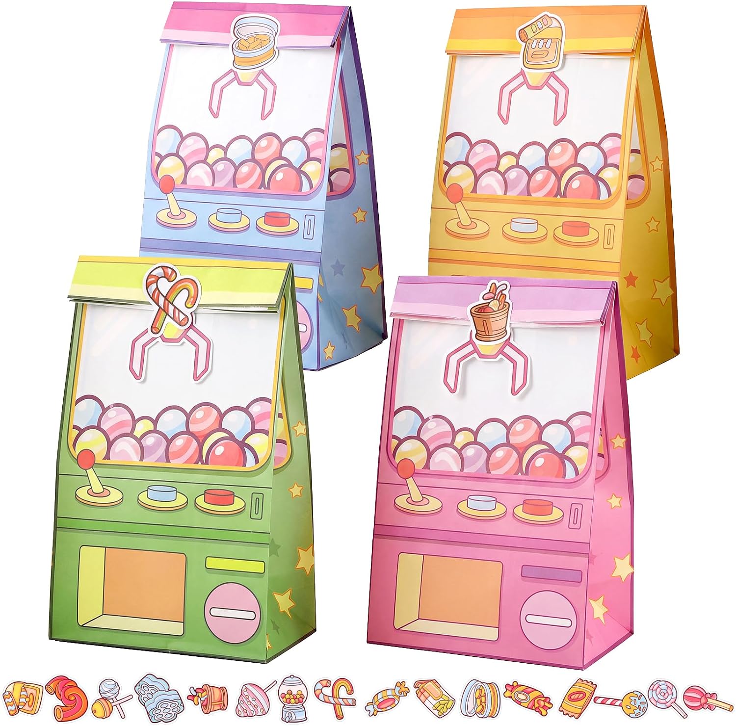 24Pcs Cute Party Favor Bags, Claw Machine Goodie Bags