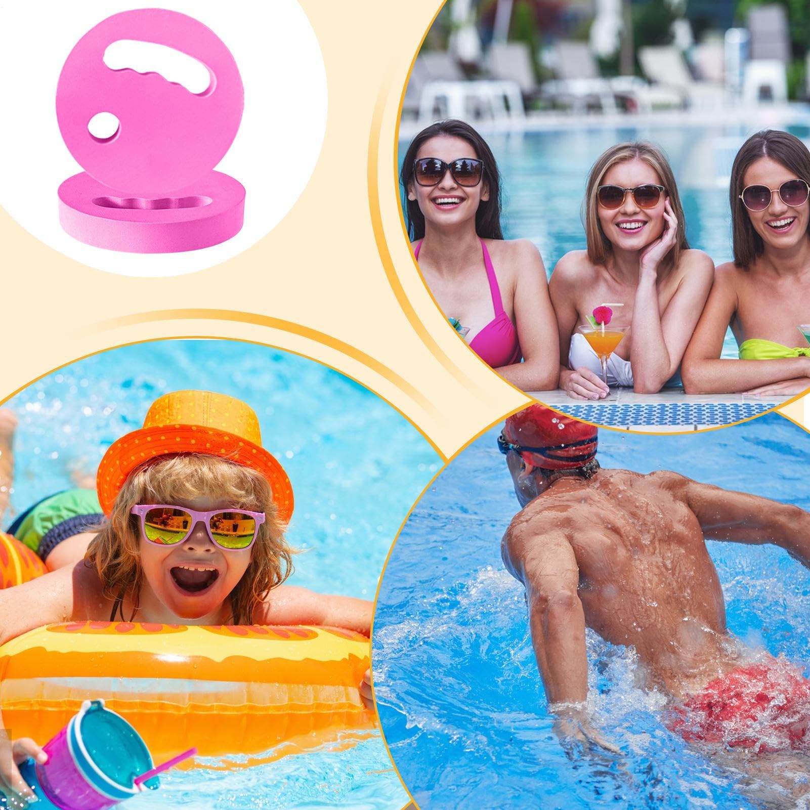Discos De Ejercicio Acuático | 2 Discos Flotantes De EVA para Natación Y Aeróbic | Discos De Aquagy-m para Entrenamiento En Piscina, Equipo De Aeróbic | Resistencia De Mano para Piscina para Adultos