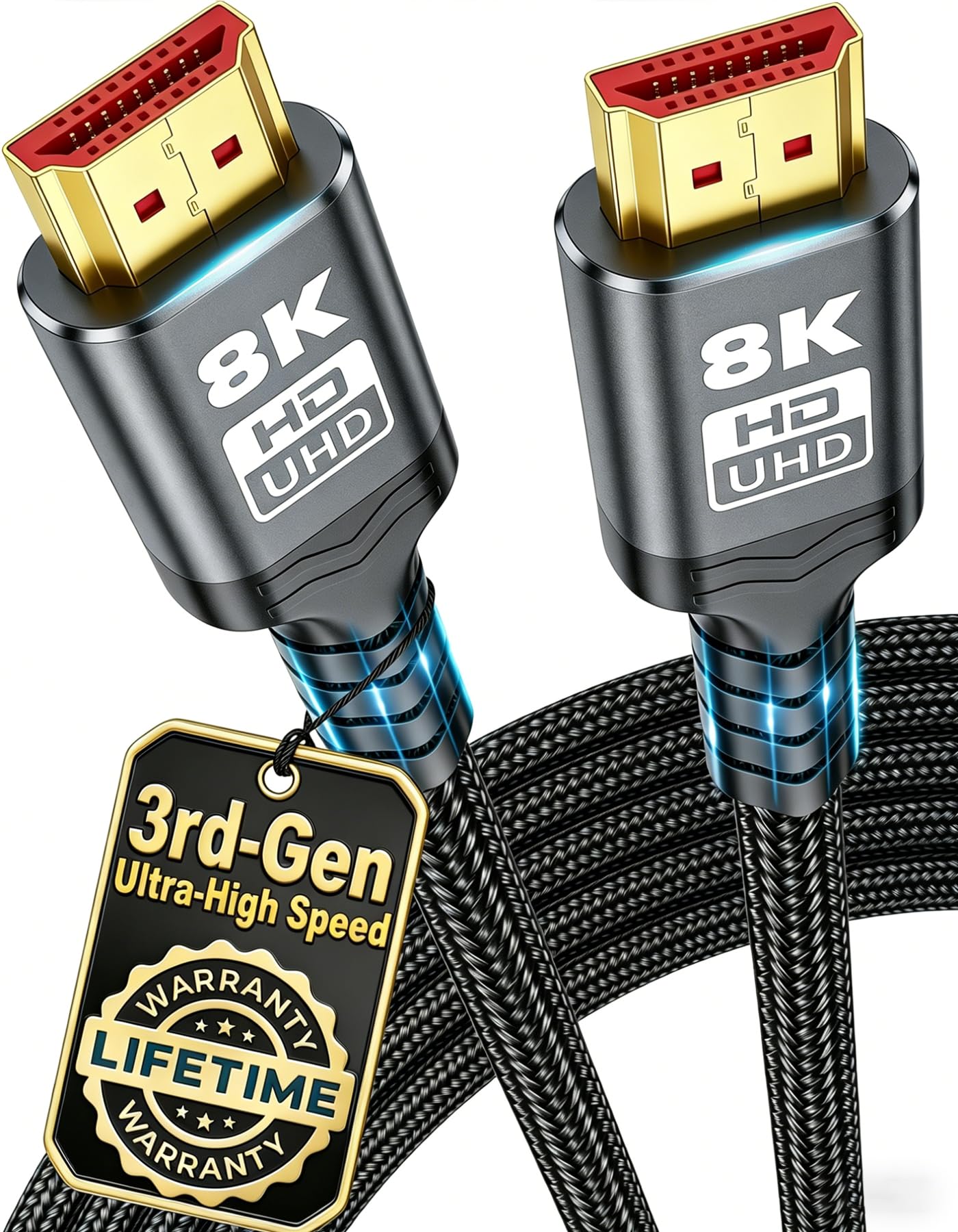 Amazon.com: 𝟑𝐫𝐝 - 𝐆𝐞𝐧 10K 8K HDMI Cable 2.1, 1.5FT 3.3FT 5FT