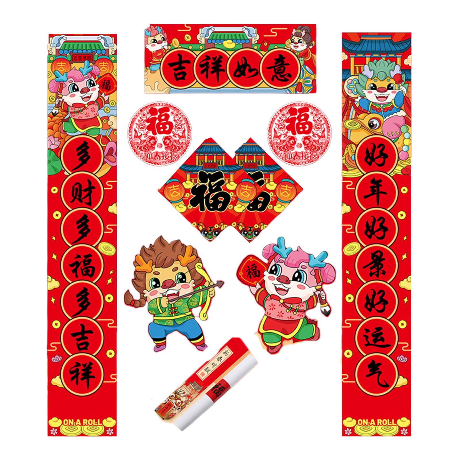 Hsioluted Celebrate 2025 Snake Year with Spring Festival Couplets Set with Box for Gifting and Decorating Homes or Offices Paper Couplets