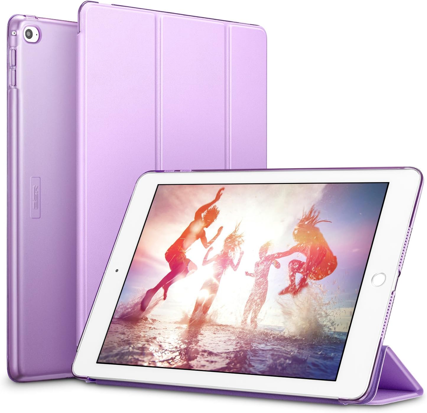iPad Air 2 Case, ESR Smart Case Cover [Synthetic Leather] Translucent Frosted Back Magnetic Cover with Auto Sleep/Wake Function [Light Weight] (Fragrant Lavender)