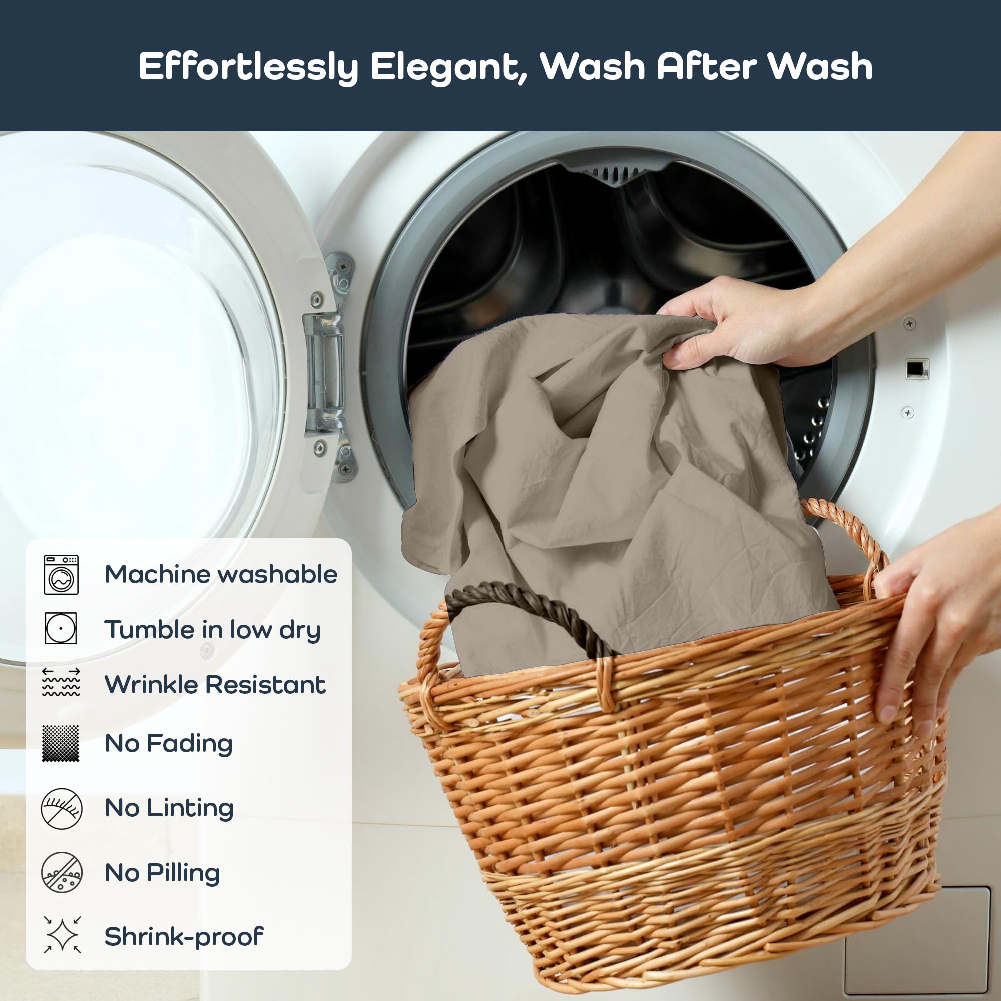 Olive + Crate Tencel Eucalyptus Pillowcases - 100% Tencel Lyocell Cooling Pillow Cases for Hot Sleepers - Hypoallergenic, Moisture-Wicking, Silk Alternative, Vegan - King Size Set of 2 [Moss]: Taupe Sand Queen