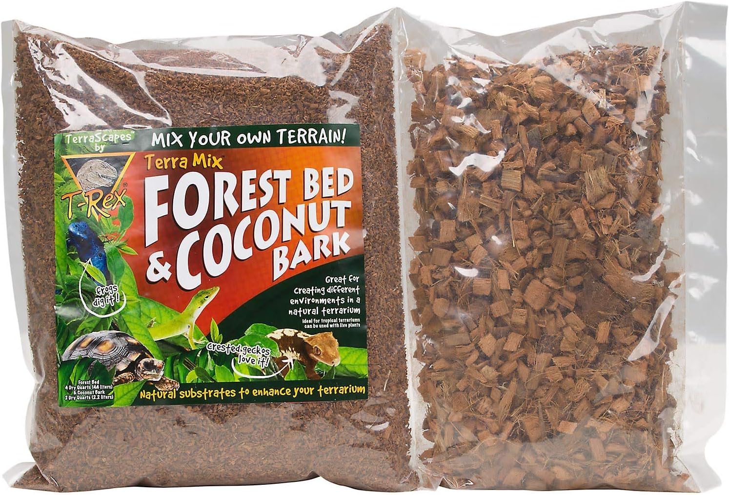 T-Rex Terra Mix Forest Bed & Coconut Bark Reptile Substrate, 6 Dry Quarts