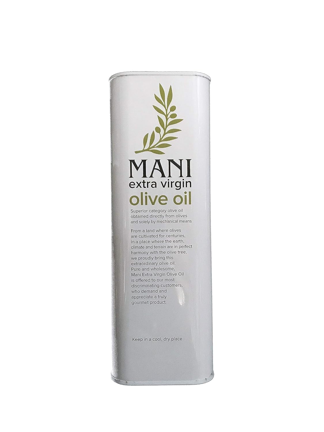 Greek Extra Virgin Olive Oil, Mani, 3L Tin