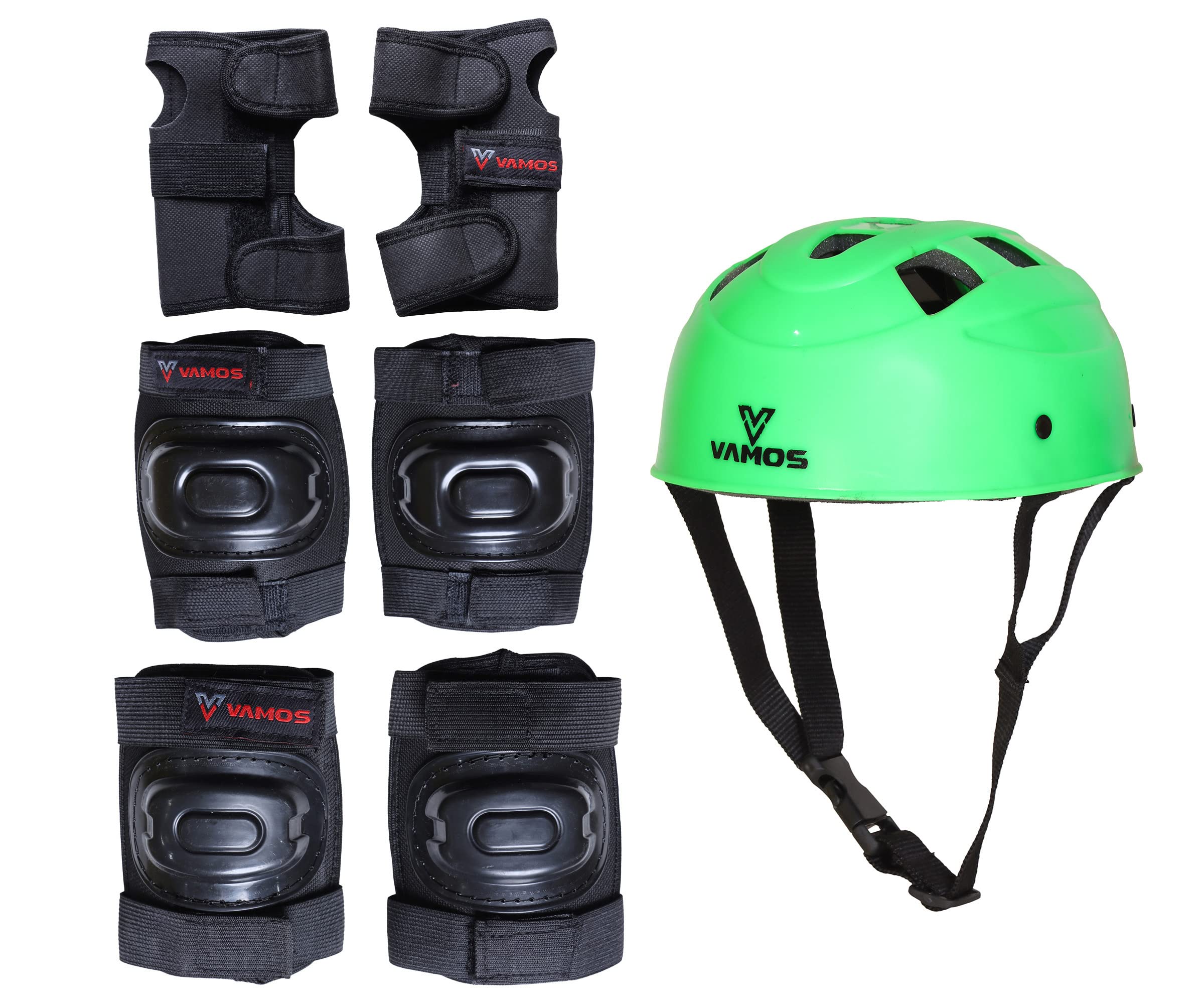 VAMOS Protective Set Guard Protection kit for Skating, Cycling & Skateboarding for Kids Age 6-15 Years with Knee, Elbow and Wrist Guards. (Matte Green, M) (B0D11ZKKLY) Amazon Price History, Amazon Price Tracker