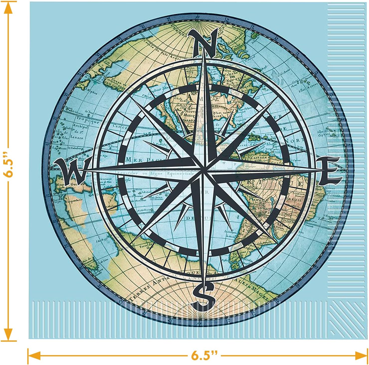 HOME & HOOPLA Bon Voyage World Travel Paper Dinner Plates and Lunch Napkins (Serves 16)