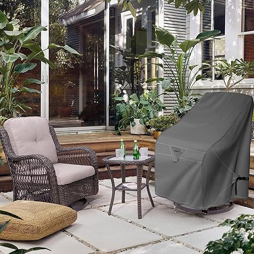 Miniatura 5 de Funda impermeable para silla de patio  Funda para silla de césped individual para asiento profundo para exteriores que se adapta a hasta 28 pulgadas
