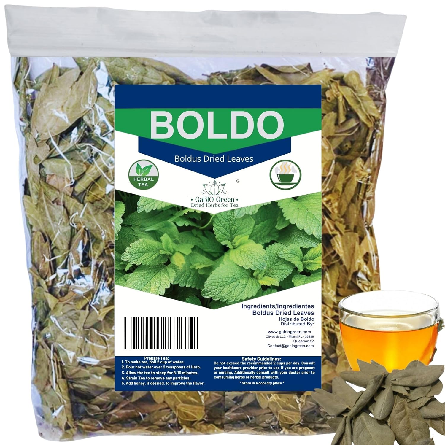 Boldo Dried Leaves, whole Boldo Leaf, 100% Natural Detox 1 pound /16 oz, Hojas De Boldo, Peumus Boldus Herbal Tea, Boldo Tea, Packaged in The USA (1Pound)
