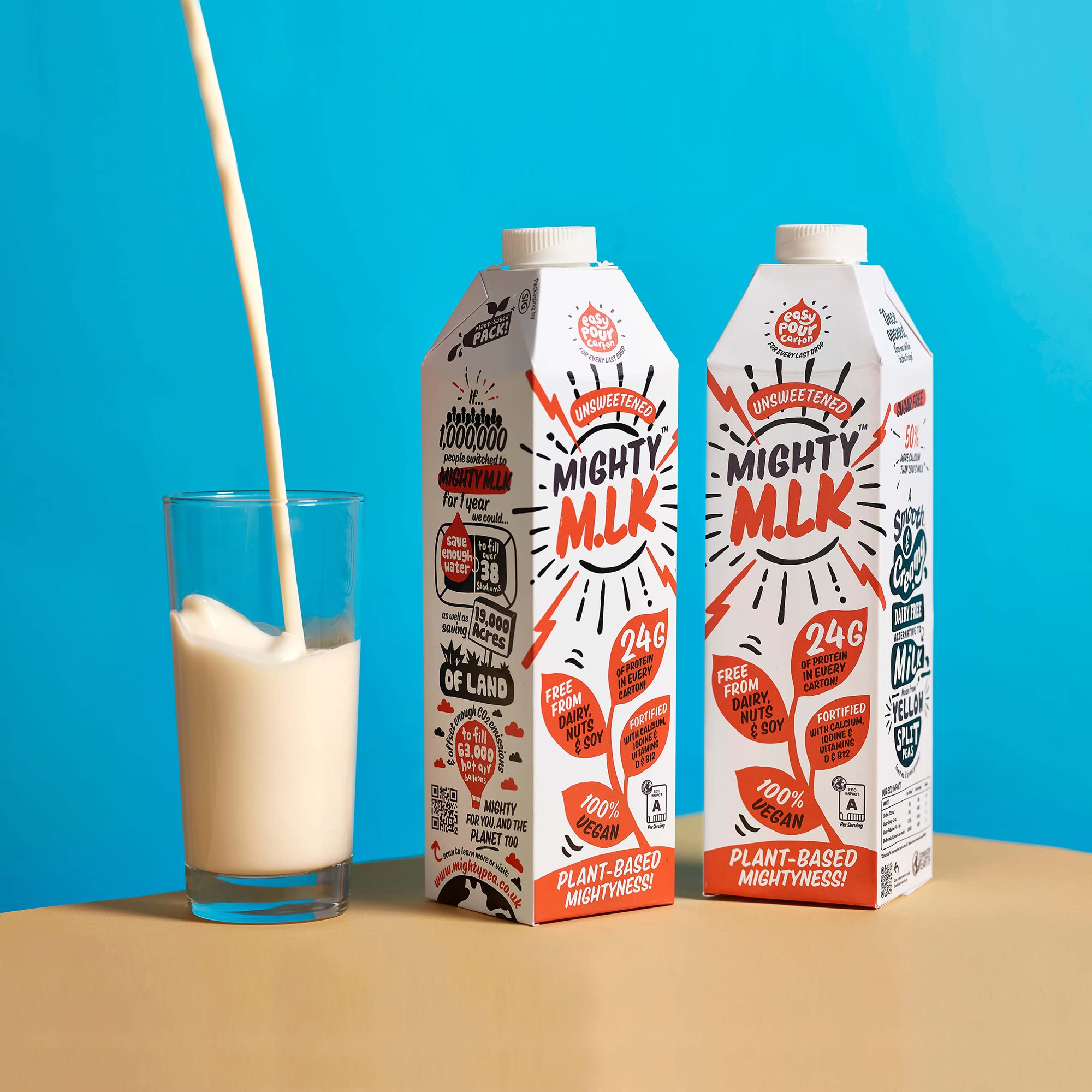 Buy Mighty Pea Unsweetened Milk Vegan, Dairy Free Milk Alternative 1L