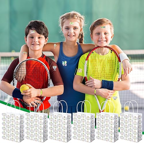 Miniatura 7 de 98 piezas de recuerdos de fiesta de tenis, decoraciones de fiesta de tenis, incluye 50 calcomanías, 12 mini llaveros de raqueta, 12 pulseras de