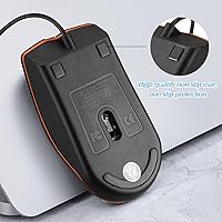 Vista 7 de Guiheng Ratón con cable mini, ratones de computadora USB con cable para mano derecha o izquierda, ratón ergonómico para computadora con clics Rosado