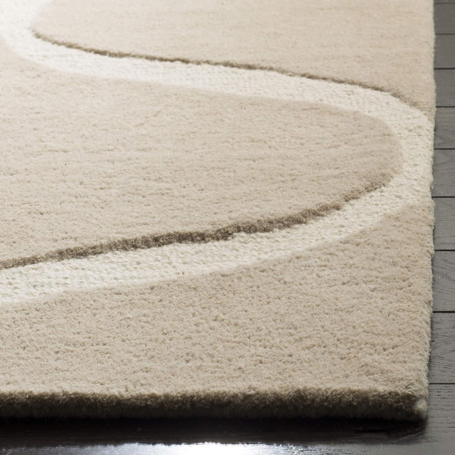 SAFAVIEH Area Rug 8x10 - Cambridge Collection - Large - Light Beige & Ivory, Handmade Wool, Moroccan Design, Ideal for Living Room, Bedroom, Office, Dining Space (CAM730J)