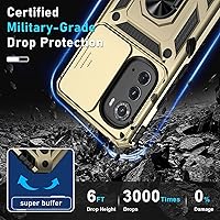 Vista 6 de Motorola Moto Edge 2022 - Funda para cámara deslizante integrada y protector de pantalla no para Edge Plus, resistente a prueba de golpes, funda