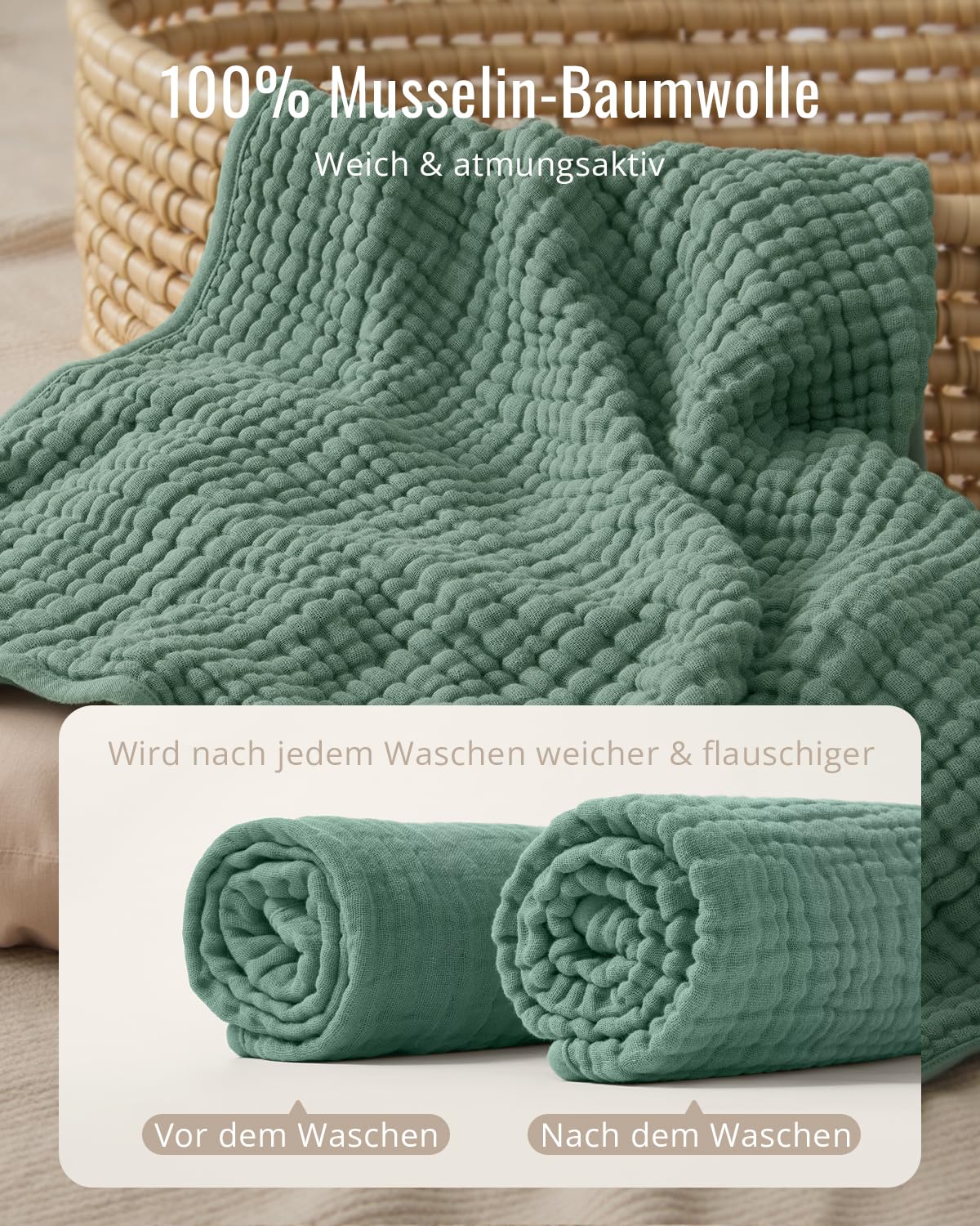 Blissful Diary Cape de Bain Bébé en Muslin – Serviette de Bain Bébé Douce et Absorbante, Sortie de Bain à Capuche, Mixte, 81x81 cm – Dinosaure