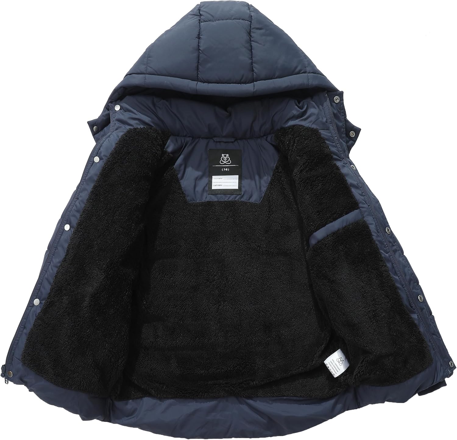 Boy's Quilted Winter Coat Waterproof Warm Jacket with Detachable Hood Windproof Outdoor Parka - Image 3