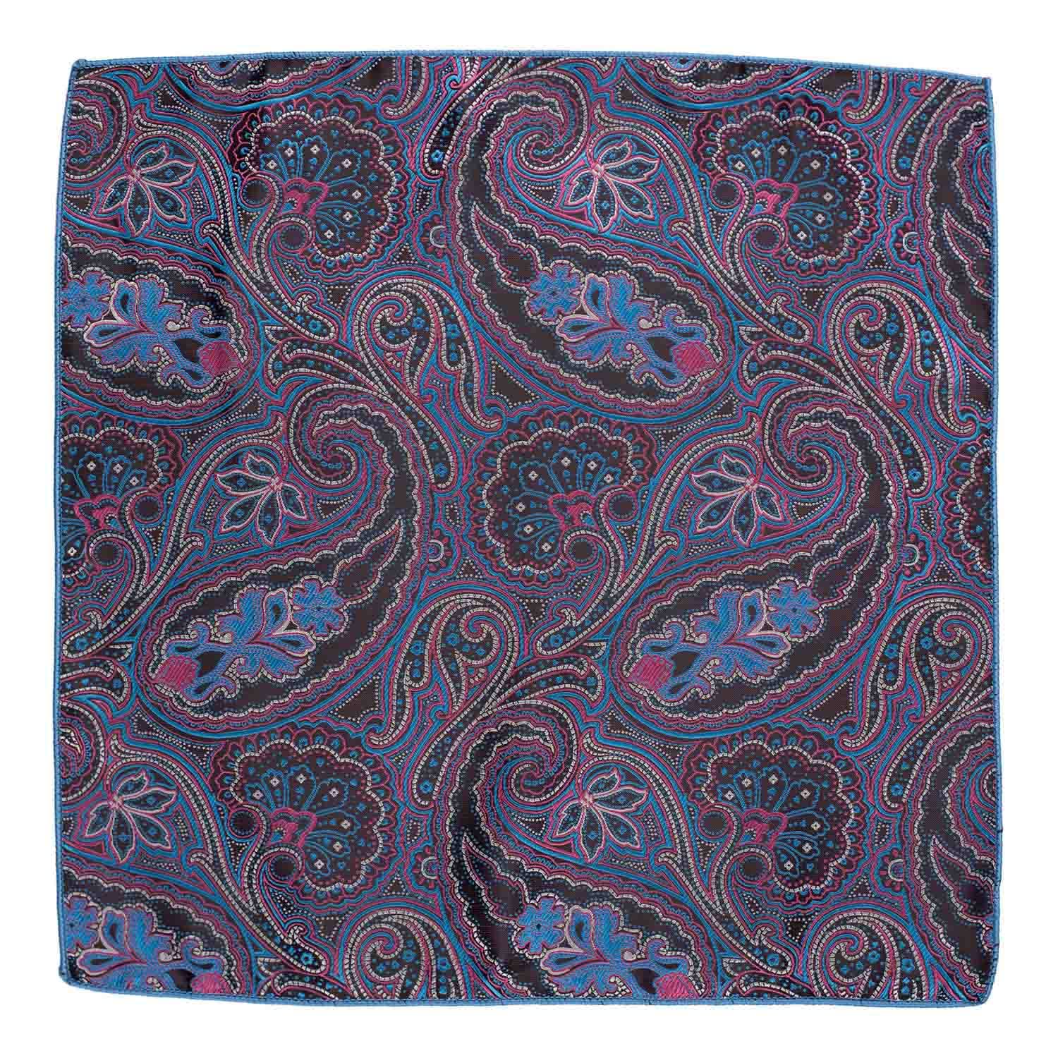 the tie hub Empire Purple Paisley Microfiber Pocket Square For Men-picture-33