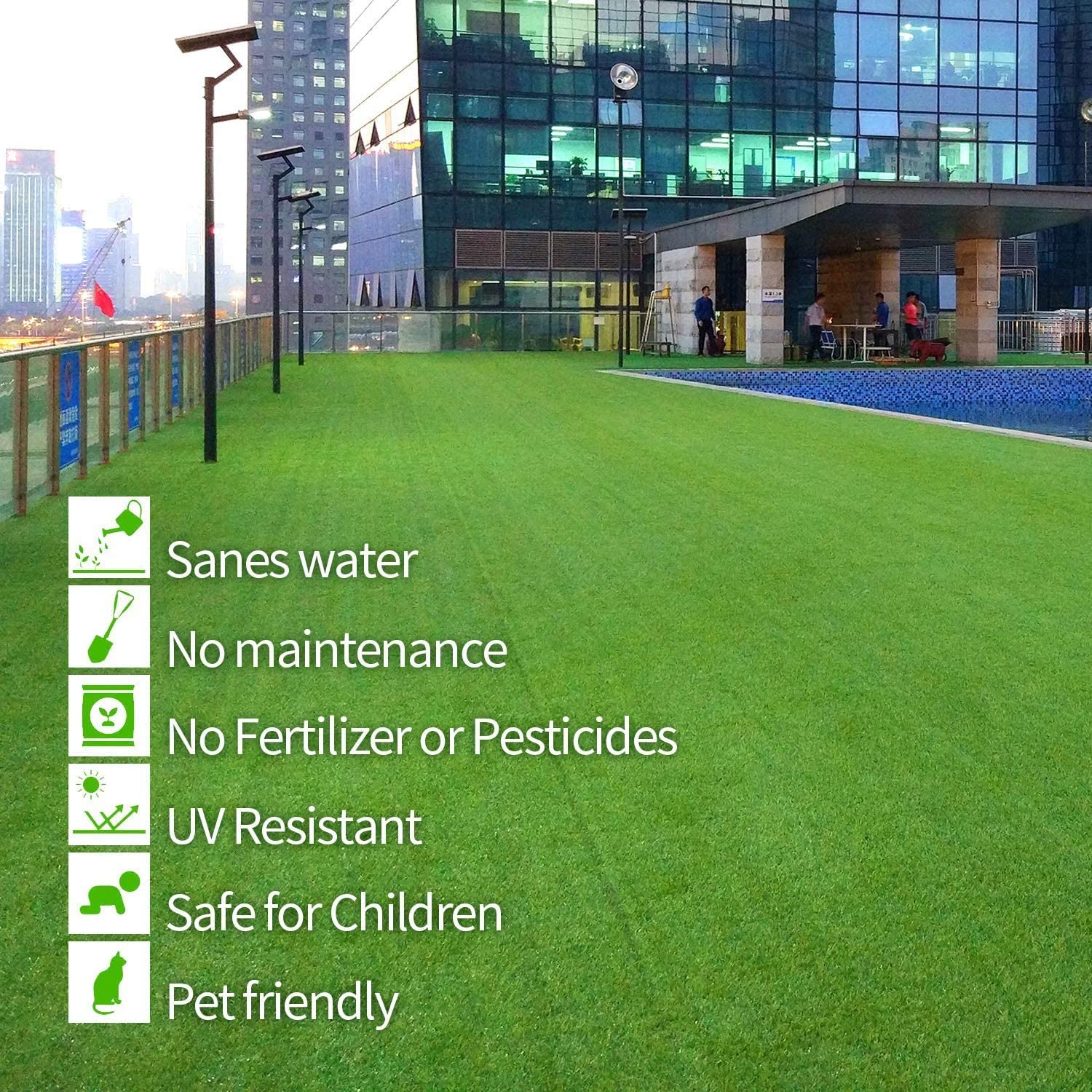 Kuber Industries 35 Artificial Grass for Balcony Or Doormat, Soft and Durable Plastic Turf Carpet Mat, Artificial Grass 1 X 2 Feet, Green, 2 Pieces, Standard (KUBMART011790) 4