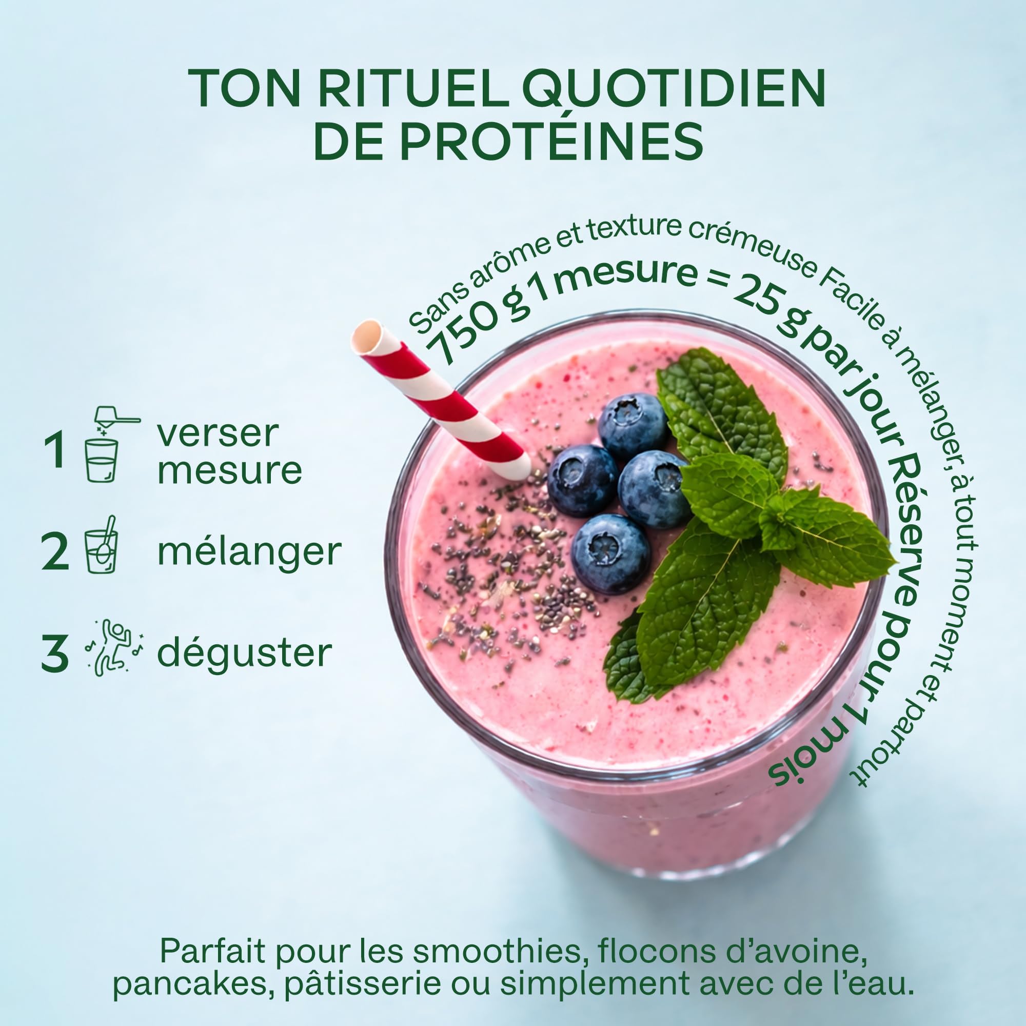 Proteine Vegetale en Poudre 750g DIGEZYME® | Proteine Vegan de Pois (Pea), Ris, Fèves, Tournesol - Protéines Sans Sucre, Sans Lactose - 9 acides aminés essentiels EEA et BCAA - Vegan Protein Powder