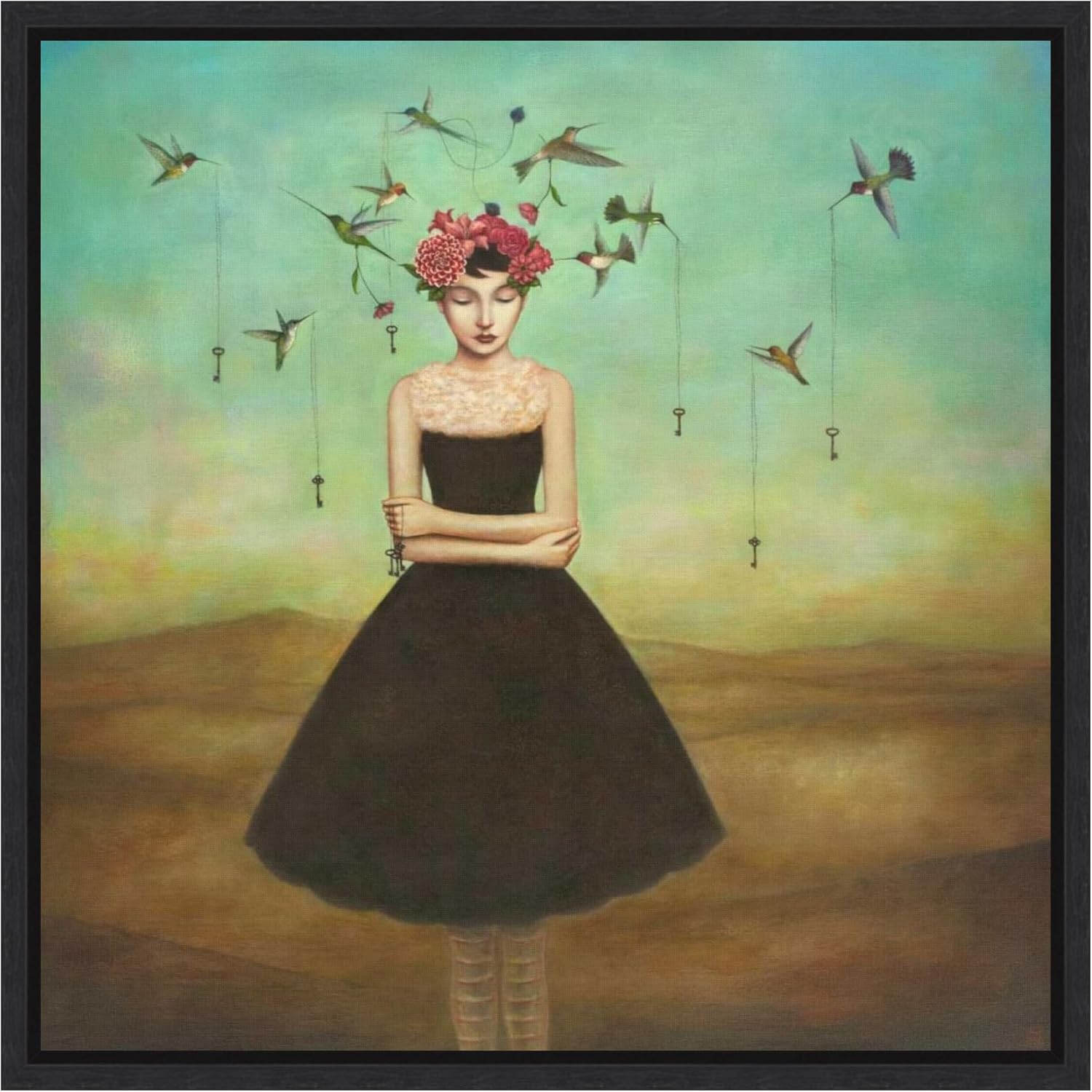 Amanti Art Framed Canvas Wall Art 30x30 Fair Trade Frame of Mind by Duy Huynh, Framed Wall Art Canvas, Abstract Artwork, Modern Decor, Large Poster Painting for Living Room, Bedroom, Bathroom,