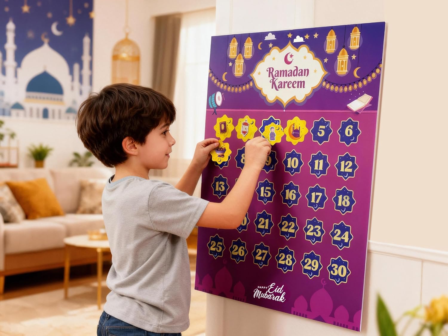 OLEEK ramadan calendar for kids - ramadan gifts for kids - ramadan decorations for home 2026 - ramadan countdown calendar - ramadan table decor - ramadan advent calendar - زينة رمضان كريم ديكور