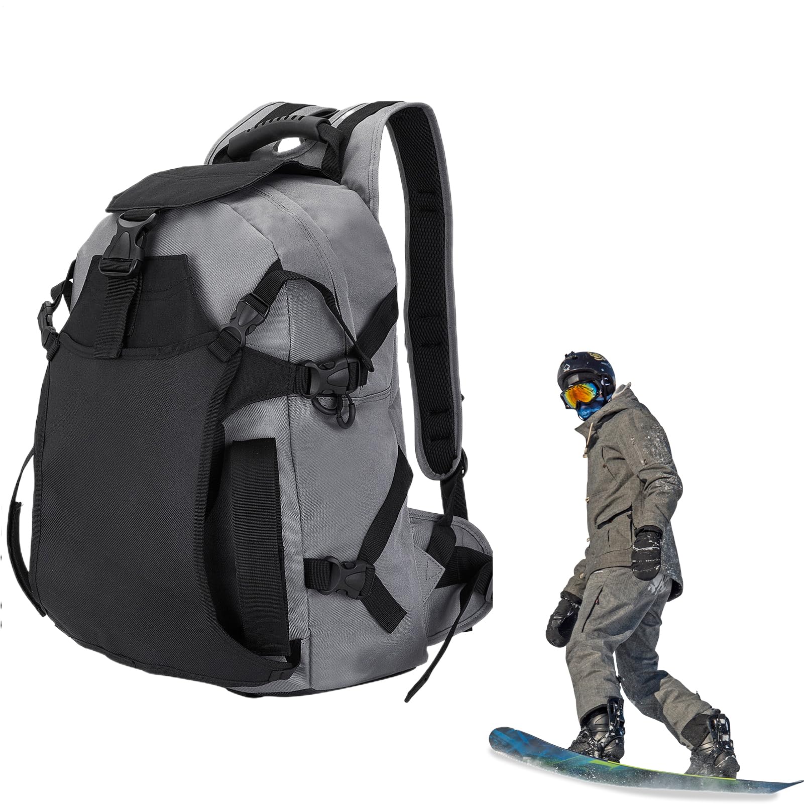Torba Na Buty Narciarskie 30L Plecak Rowerowy | Torba Na Sprzęt Narciarski Dla Narciarzy Snowboardzistów Podróżników I Miłośników Aktywności Outdoor