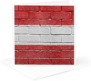 3dRose Greeting Card - National flag of Austria painted onto a brick wall Austrian - Illustrations