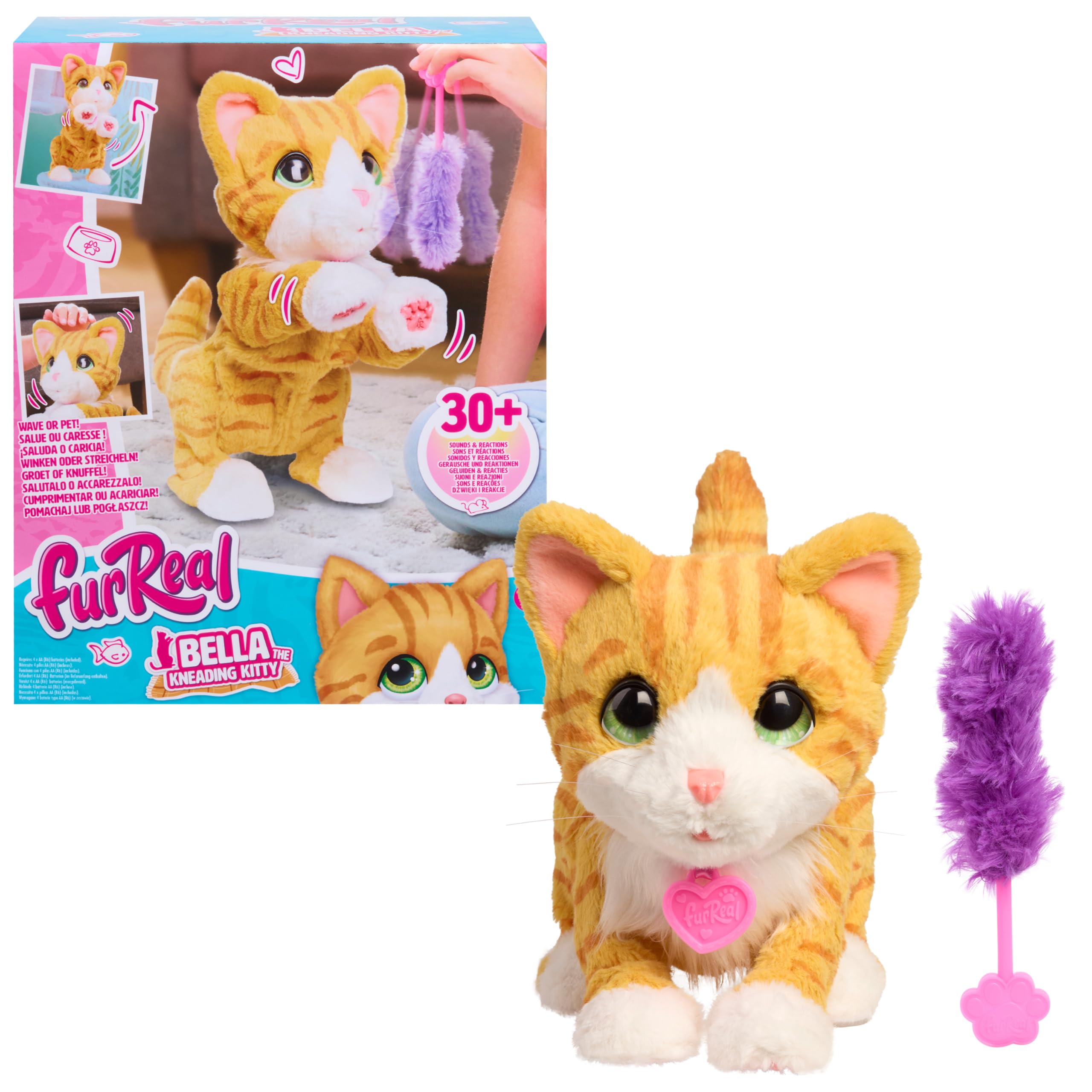 Just Play furReal Bella the Biscuit-Making Kitty 25,4 cm interattivo peluche oltre 30 suoni e reazioni giocattoli per bambini dai 4 anni
