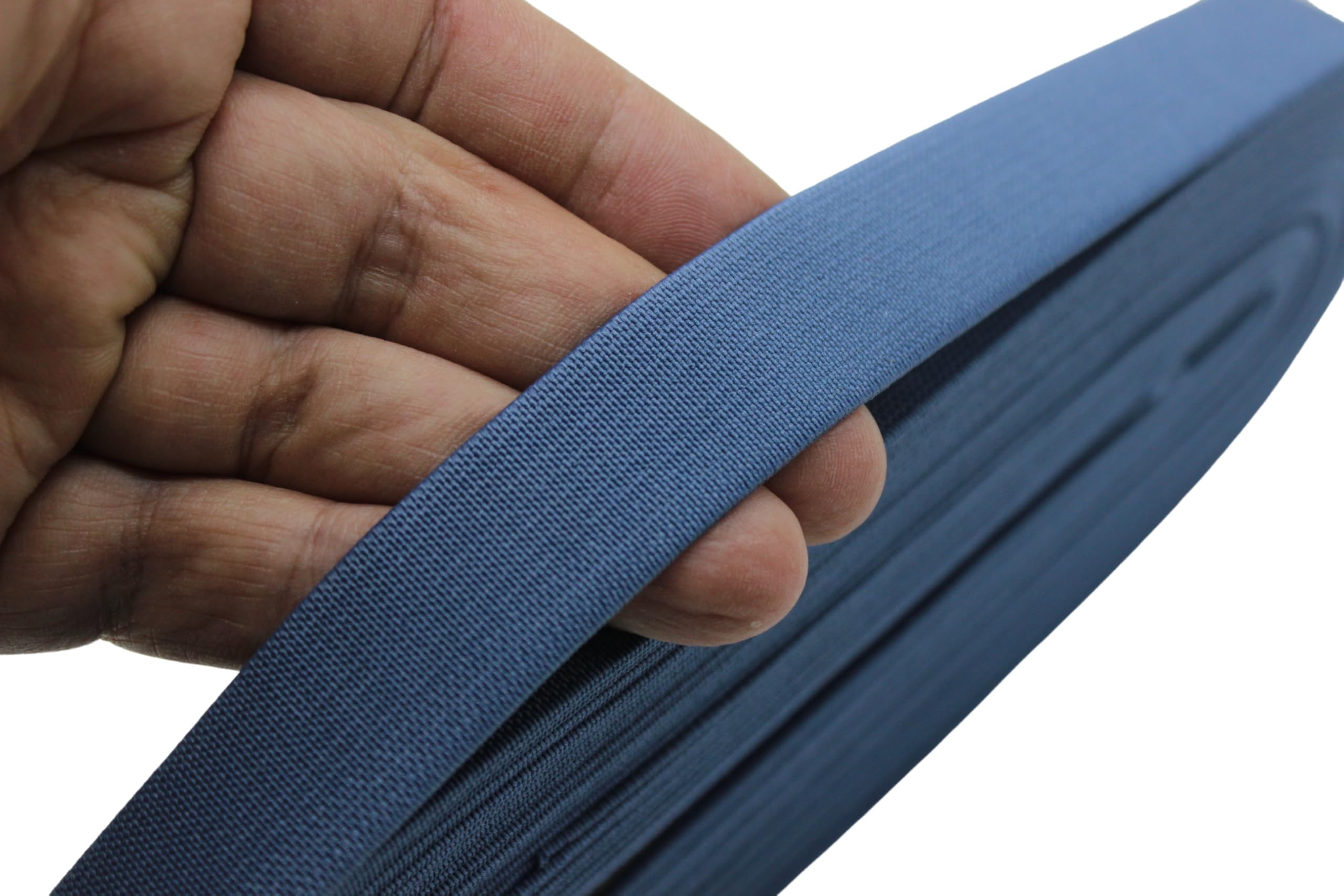 Sewing Elastic Band 11 Yards 3/4 Inch Wide Denim Blue Heavy Stretch High Elasticity Knit Plain Weave Elastic Tape for Strap Waistband TEK20