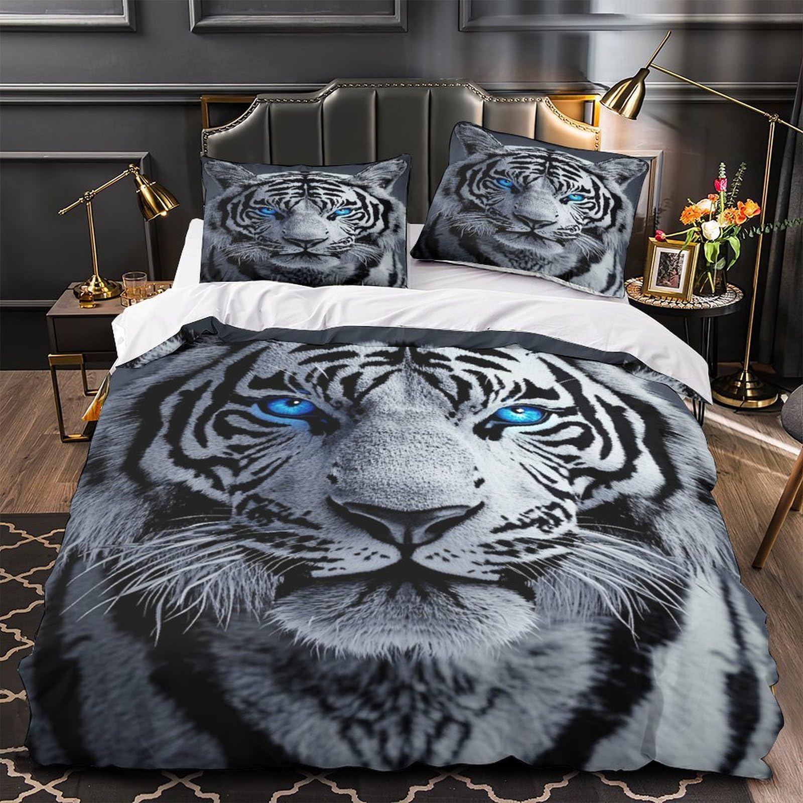 Housse de couette motif zèbre de qualité supérieure en microfibre 260x220