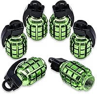 Vista 1 de 6 tapas de vástago de válvula de neumático, tapas de válvula de neumático de acero inoxidable para automóviles, camiones, SUV, motocicletas, Verde