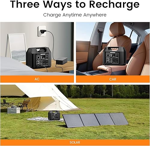 Miniatura 4 de SinKeu Estación de energía portátil de 80000 mAh, batería de reserva LiFePO4 de 256 Wh, salidas de CA de 300 W, banco de energía para emergencias de