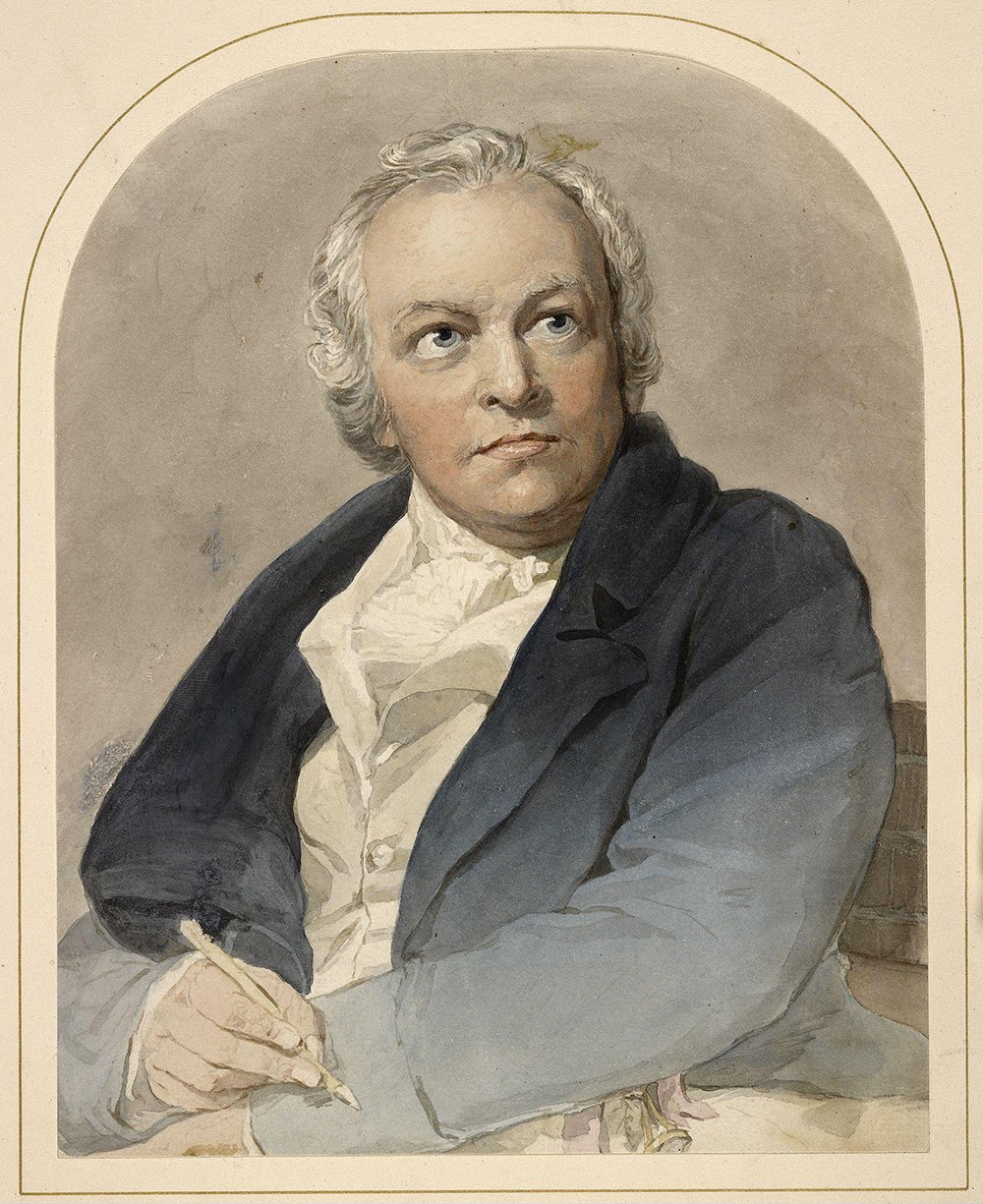 William Blake portrait aquarelle grand format affiche encadrée noir mat d'art