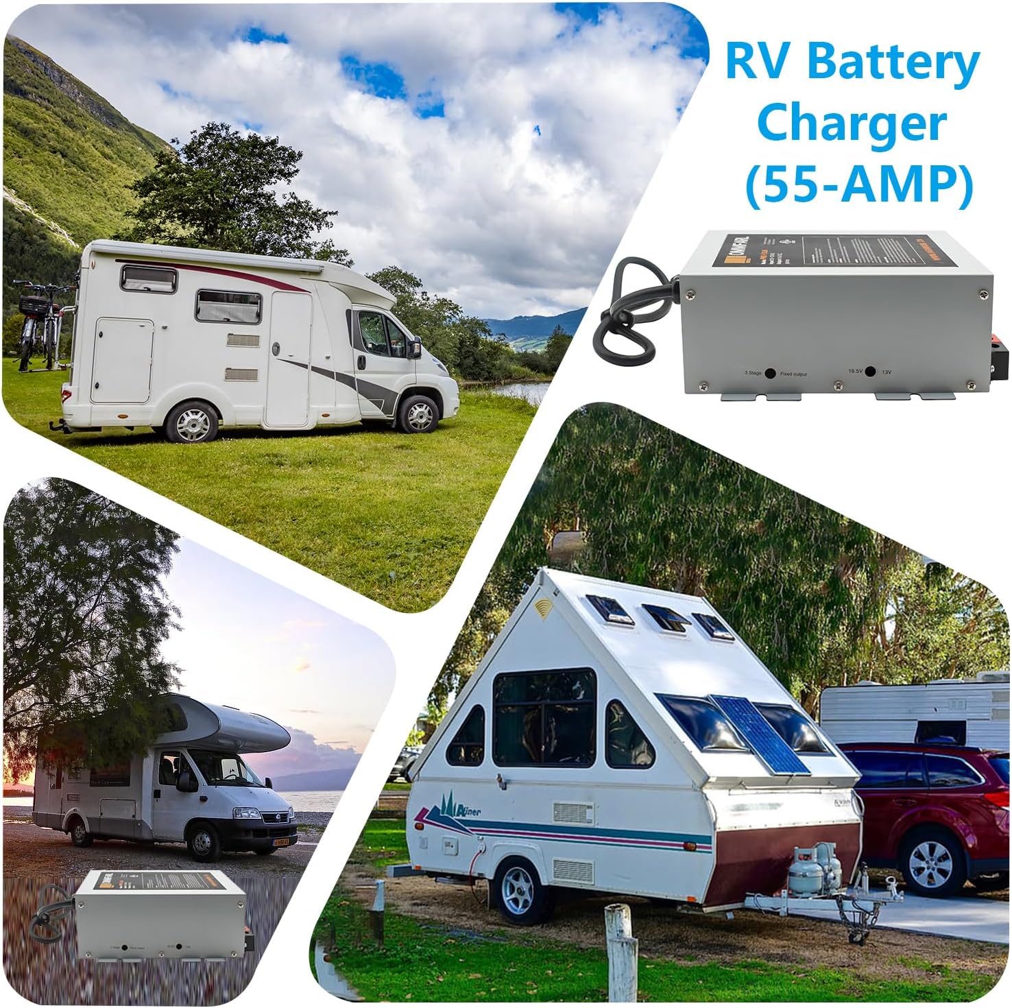 RV Converter | Multiple Capacities | RV Power Converter | RV Battery Charger Power Supply (55 Amp)