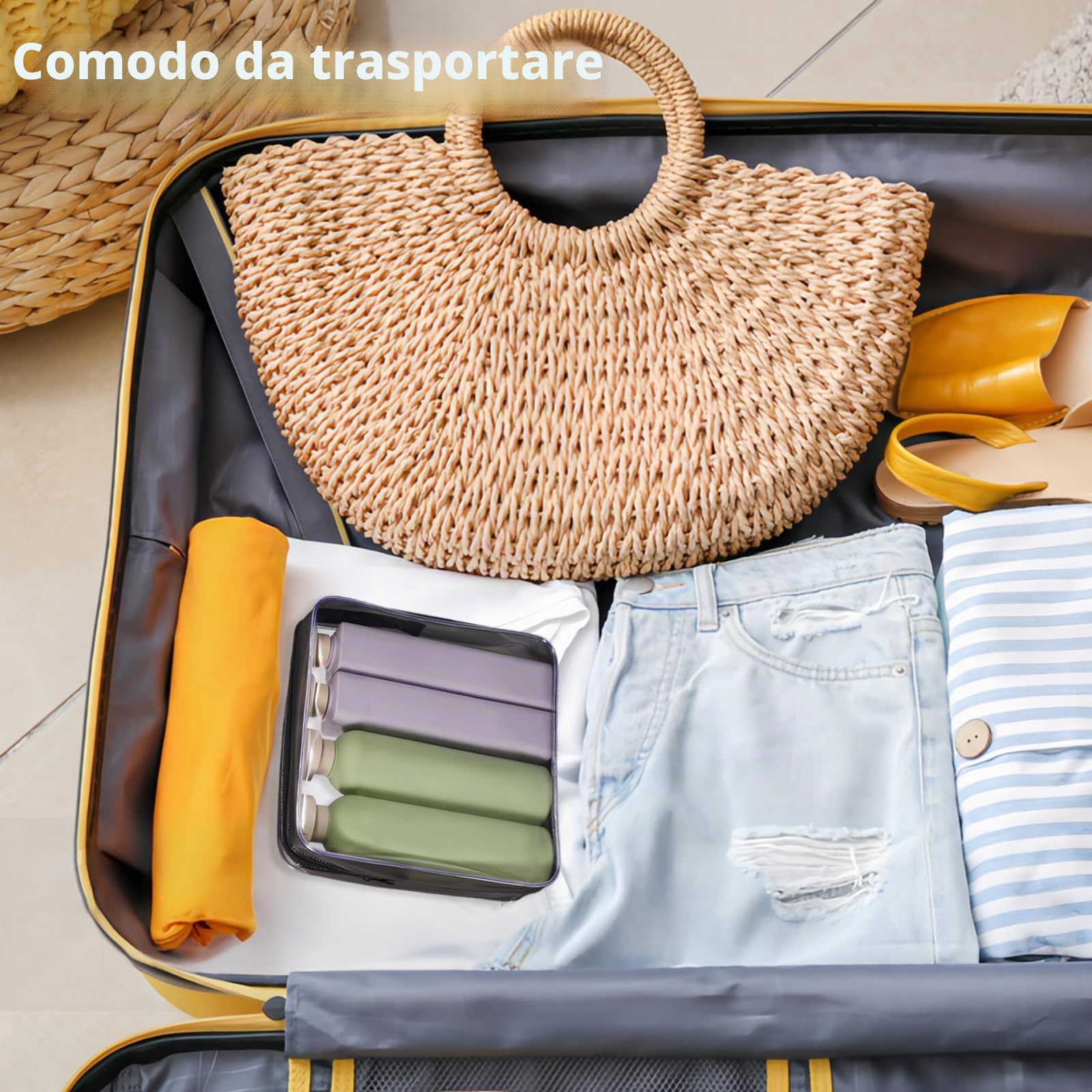Flaconi da Viaggio set da Viaggio Riutilizzabileda 4 Pezzi Facile da Perdere 260ml/250ml Facile da Riempire Boccette da Viaggio può Essere Riempito con Shampoo gel Doccia Lozione