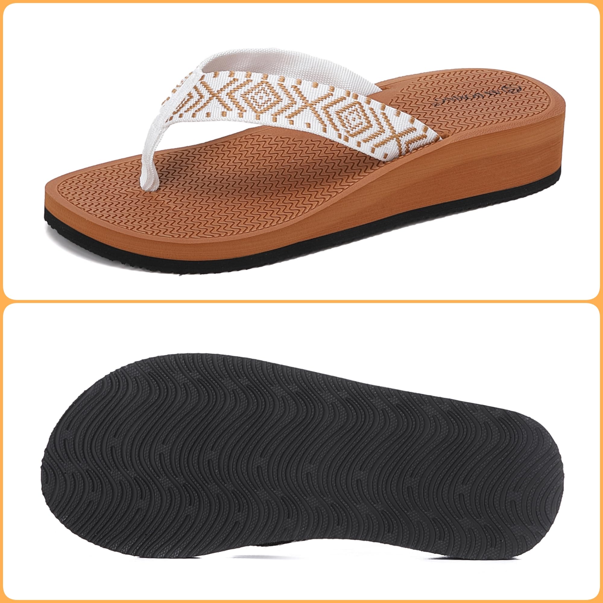 AX BOXING Chanclas Mujer Plataforma con Soporte de Arco Plantar EU 36-41