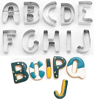 Sponsored Ad - SurgeHai 26-Piece Large Alphabet Cookie Cutter Set (A - Z), Stainless Steel Decorating Tools Letters Fondan...