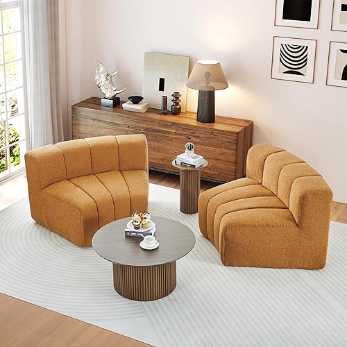 Vista 46 de LEVNARY Módulo redondo 1/8 para sofá modular (beige)