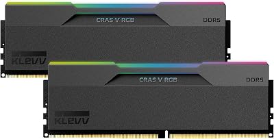KLEVV CRAS V DDR5 RGB 32GB (2X 16GB) 6000MH/z CL28 Memoria RAM Gaming Kit XMP 3.0 Alto Rendimiento Overclocking 28-36-36-76 – Juega más rápido con un CL28 ultrabajo
