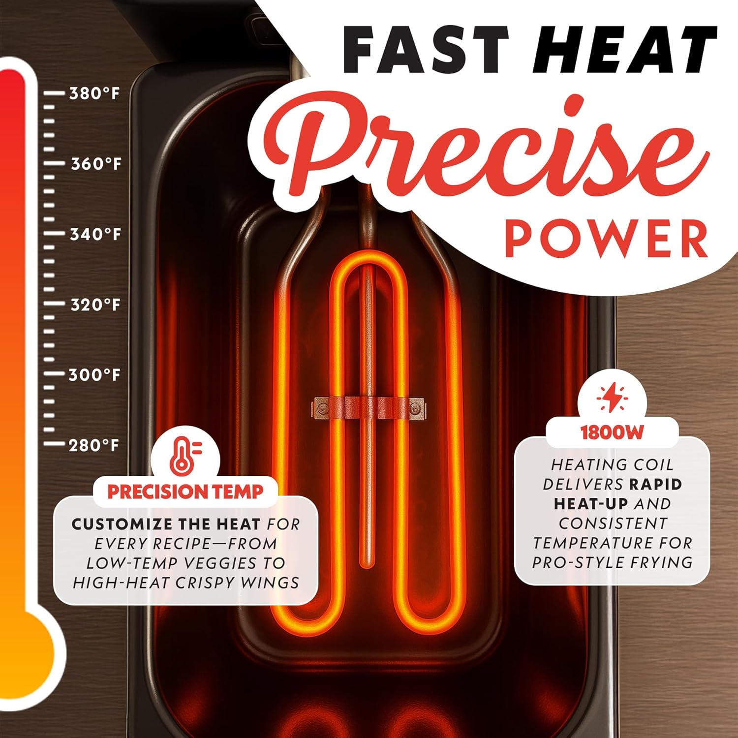 Gourmia 3.2 Qt Countertop Deep Fryer – Electric Oil Fryer with Digital Display, Adjustable 280°F–380°F Temperature Control, Viewing Window, Odor Filter Lid & Magnetic Safety Cord