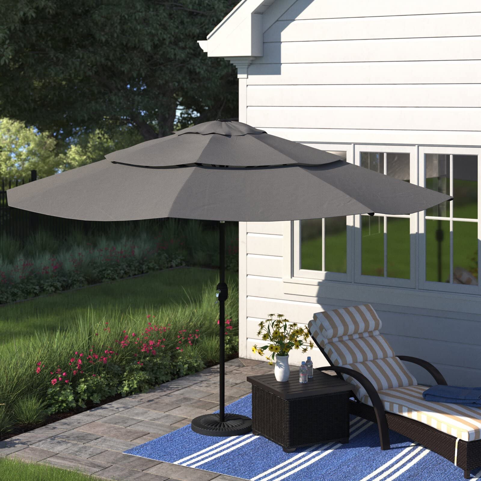 barton patio umbrella Amazon.com : Barton Patio Umbrella Gray w/Tilt & Crank Function 11' 8 Steel  Ribs Outdoor Patio Lawn Garden Beach Poolside : Patio, Lawn & Garden