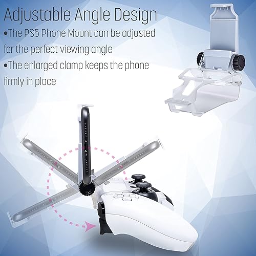 Vista 2 de ADZ PS5 controlador de teléfono soporte abrazadera clip inteligente para PS5 Dualsense controlador perfecto para PS Remote Play