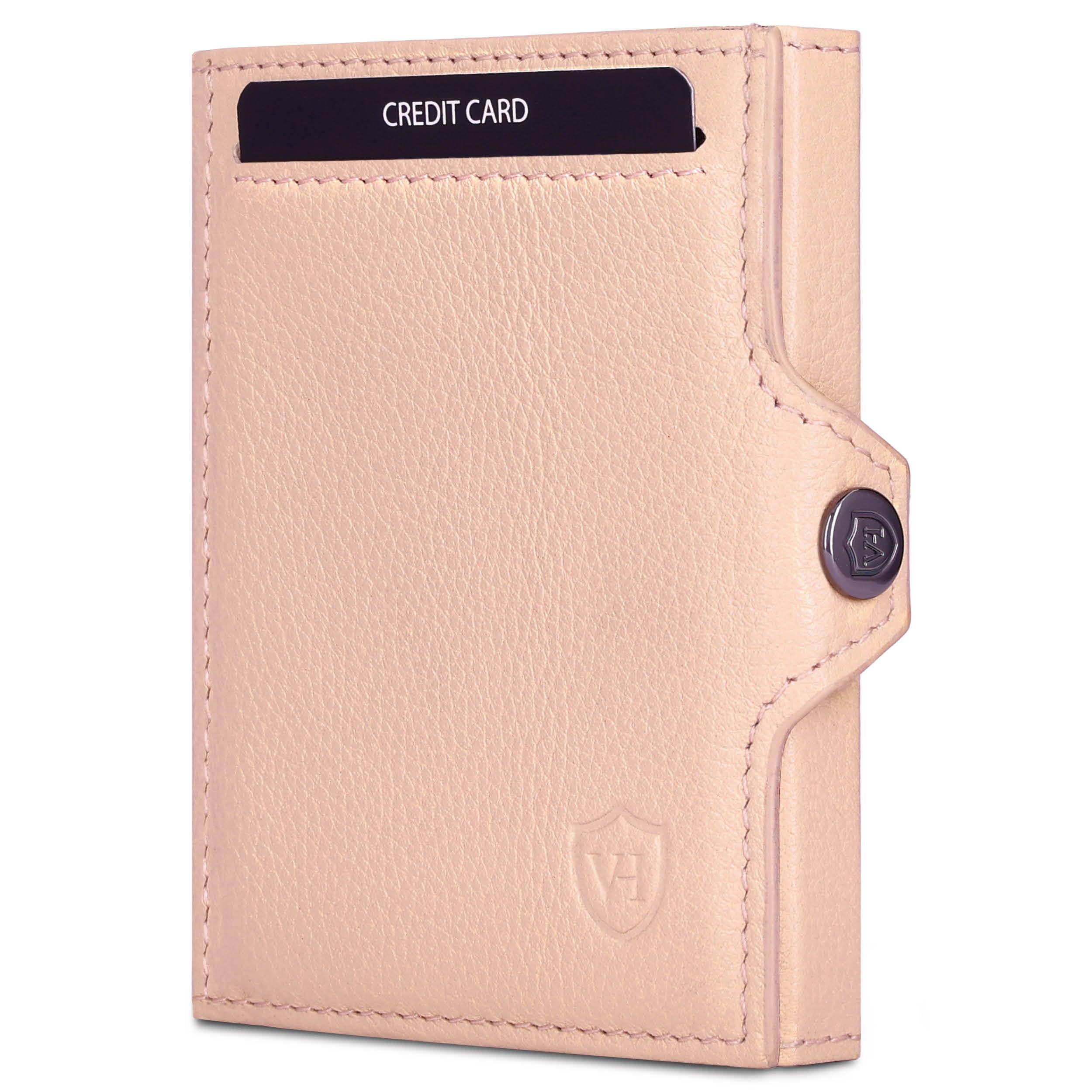 VON HEESEN Slim Wallet mit RFID-Schutz - Mini Geldbörse Herren & Damen klein - Kreditkartenetui Geldklammer Kartenetui - Geldbeutel Portmonee Portemonnaie klein (Rose)