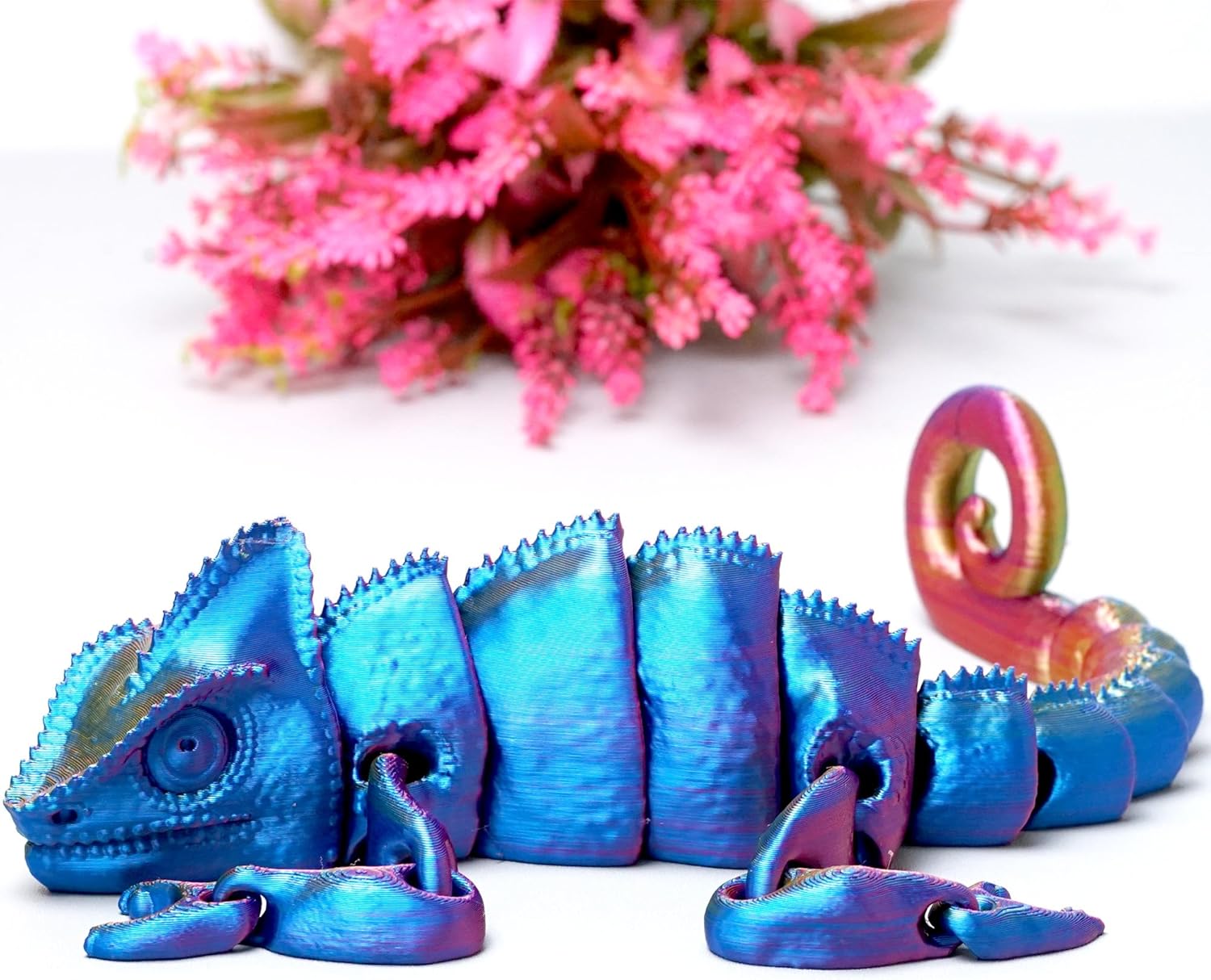 3D Printed Lizard Model,Flexible Realistic Articulated Animal Fidget Toys,Mystery Figurines Gifts for Easter,Executive Desk Funny Décor and Festival Collectible,Easter Basket Stuffers (RYB)