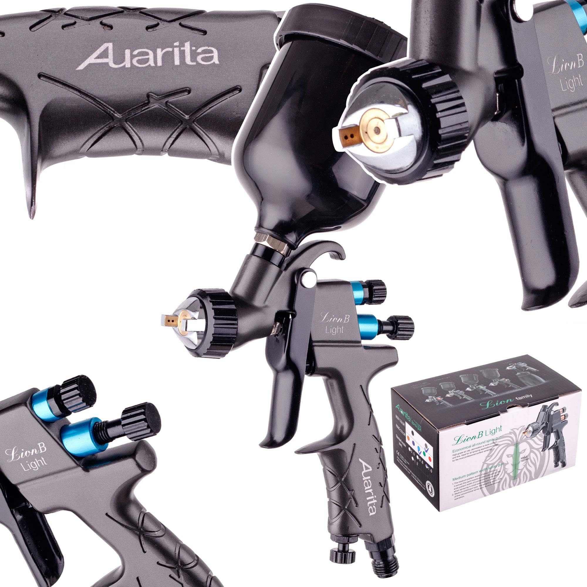 Pistolet A Peinture Lion B Light MINI à Air Comprimé HVLP Buse 0,8mm 125 ml Faible consommation d'air