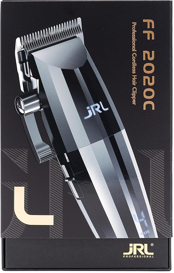 Amazon Series JRL Professional FreshFade 2020C Barber Hair Clipper, No More Pull Smart-ClipTM Fade Control for Precise Head Hair Fades All Day, Silver/Black