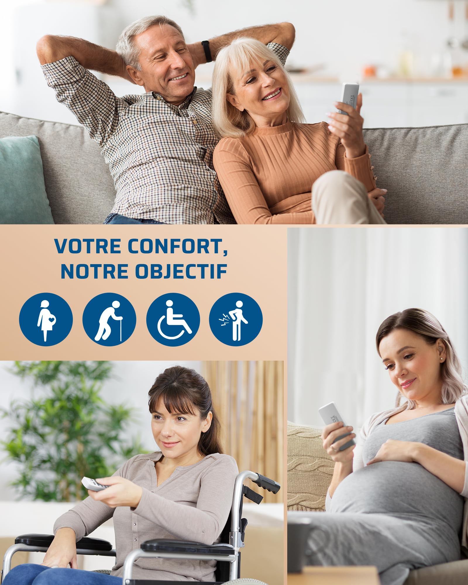 DEWENWILS Prises Sans Fil avec 2 Télécommandes, 10A 2300W, 5 Prises | Sans Câble Requis, Interrupteur Lumière Extensible pour Décoration de Fêtes, Portée 30 m, Préprogrammé, Blanc